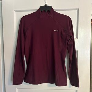 Redbok Playdry mock neck long sleeve athletic top, maroon, M